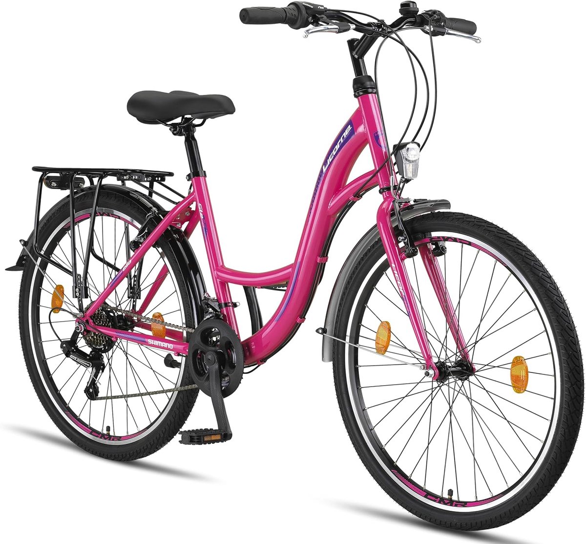 Premium Stadsfiets 26 inch met Shimano 21 Versnellingen - Geschikt voor Jongeren en Volwassenen - Roze Kinderfiets kopen online