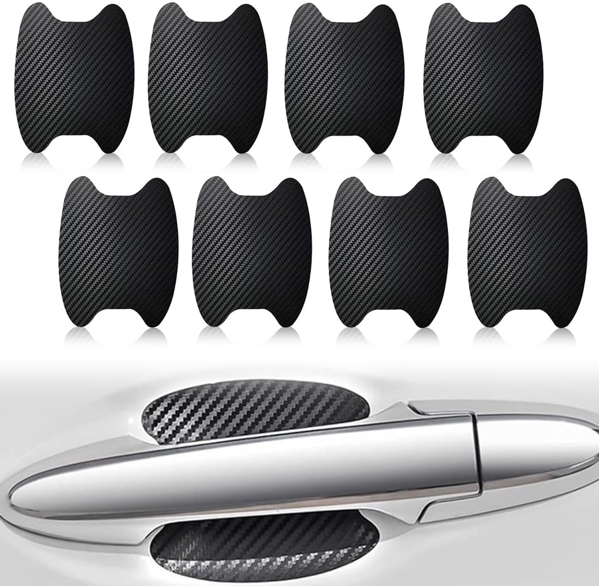 Protective Film Door Handle Car Scratch Protection Sticker Cup Door Fibre Black Pack of 8 Skateonderdeel kopen online