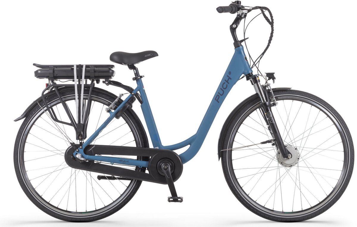 PUCH E-Folk N3 – Elektrische Unisex Stadsfiets – 28 inch- Mat Blauw – Voorwielmotor – Shimano Nexus 3 Versnellingen – 468 Wh Accu Fiets (elektrisch) kopen online