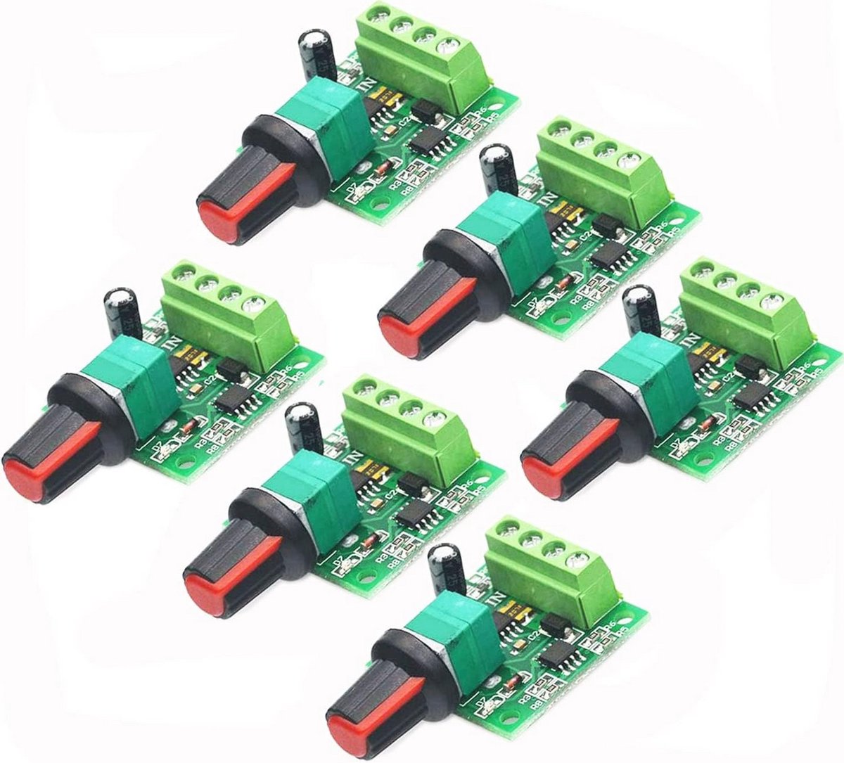 PWM DC Motor Snelheidsregelaar 6 Stuks - Instelbare Toerentalcontroller voor 1,8V tot 12V Loopmotor kopen online