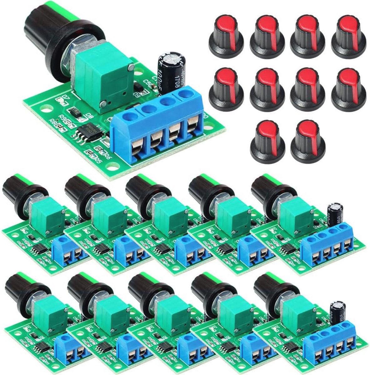 PWM Laagspanning Motor Snelheidsregelaar 10stks 1.8V-12V DC 2A met Verstelbare Snelheidscontrole Loopmotor kopen online