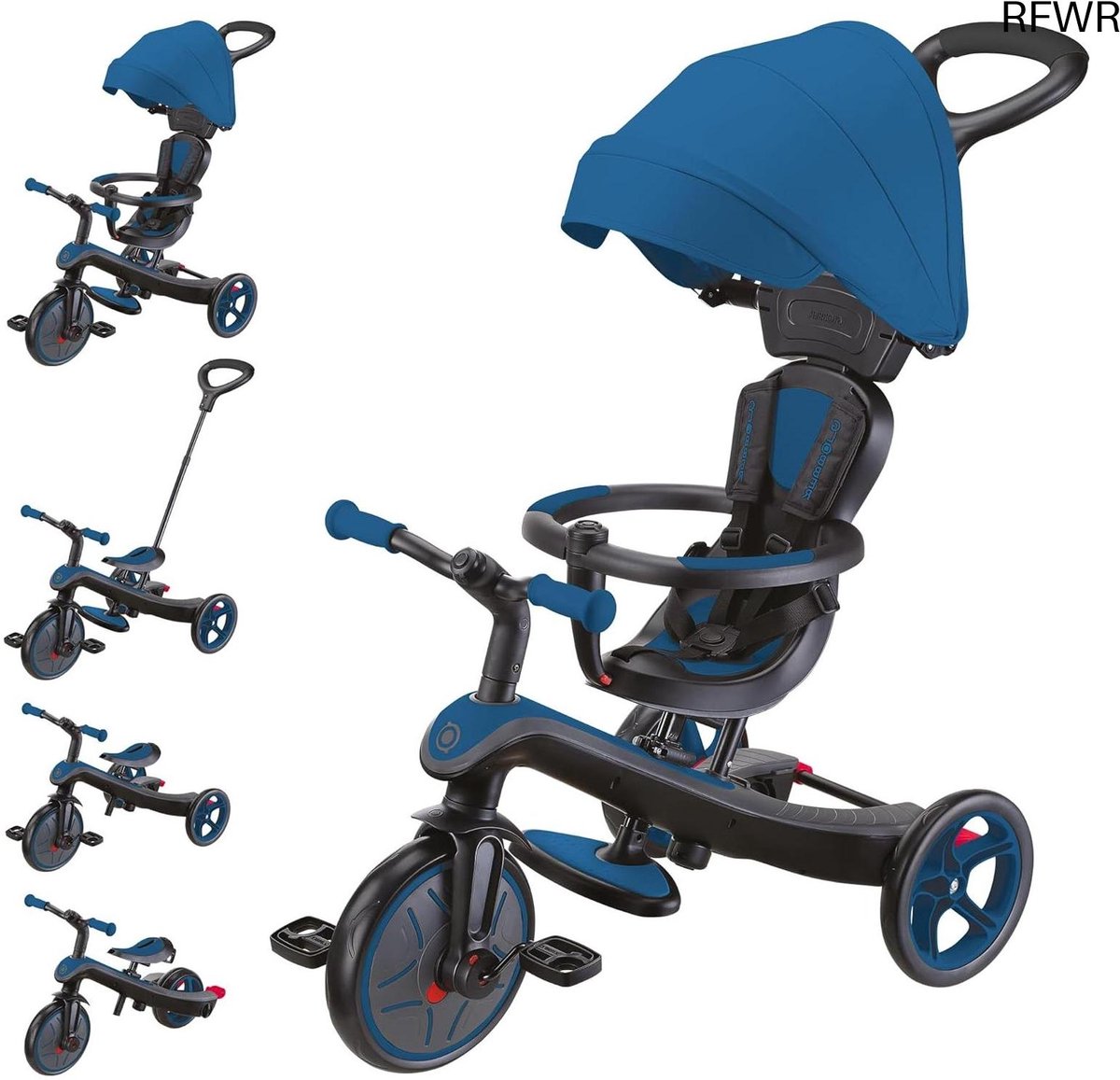 RFWR® 4-in-1 Driewieler en Loopfiets voor Peuters - Schaalbare Comfort Driewieler voor Kinderen van 10 maanden tot 5 jaar - Marineblauw Driewieler kopen online