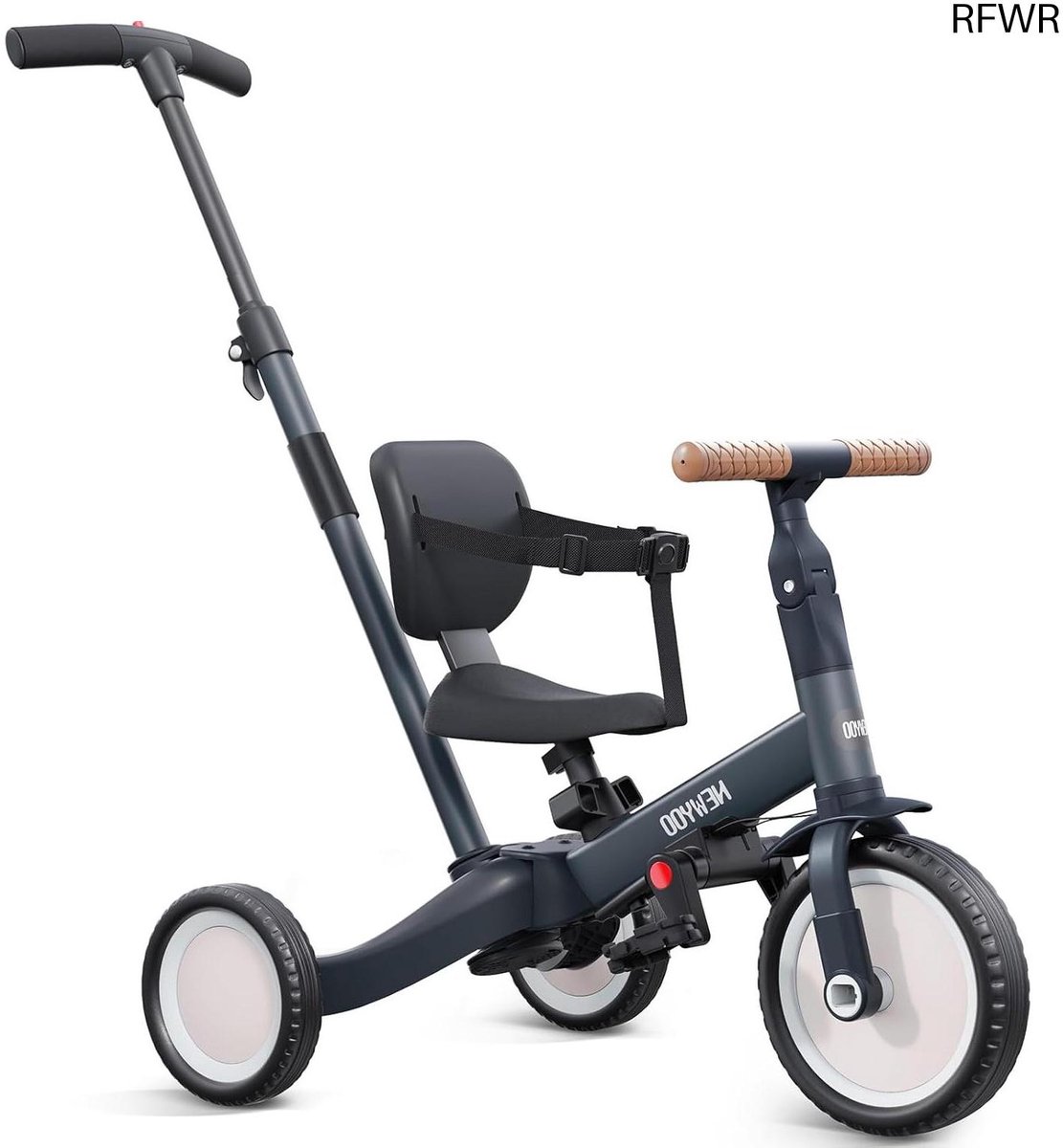RFWR® 5-in-1 Driewieler en Loopfiets voor Kinderen van 1-3 Jaar - Verstelbare Duwstang en Pedalen - Donkergrijs Driewieler kopen online