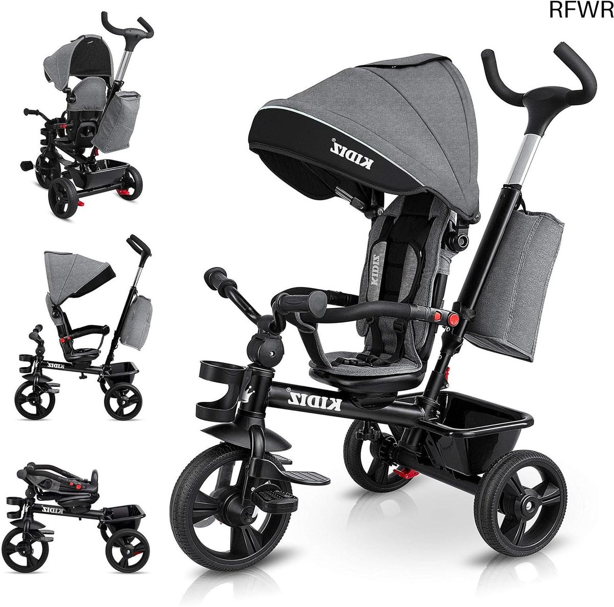 RFWR® Multifunctionele Kinderdriewieler 5in1 voor Kinderen vanaf 1 Jaar | Loopfiets, Jogger en Driewielfiets | Veilig en Verstelbaar met Zonnekap, Bekerhouder en Opbergmogelijkheden Driewieler kopen online
