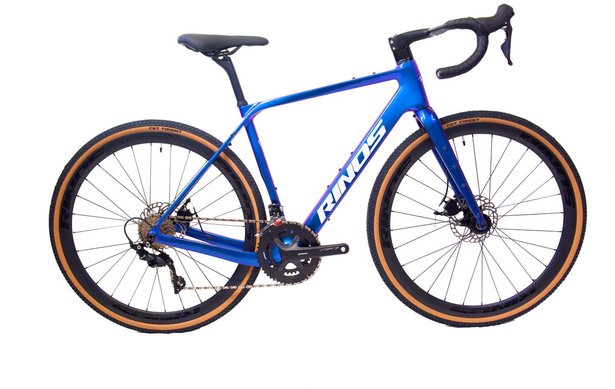 rinos sandman 3 0 carbon gravel fiets gravel bike met shimano 105 st r7000 22 versnellingen en schijfremmen lichte fiets voor dames en heren 700 x 40c kameleon blauw paars m 54