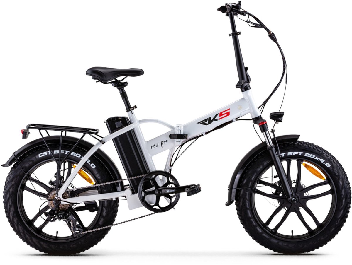 RKS RS III Pro - Elektrische Vouwfiets - Wit - 20x4 inch - Accu 36V (10Ah) - 250W Motor - Shimano 7 Versnellingen - Mechanische Remmen Fiets (elektrisch) kopen online