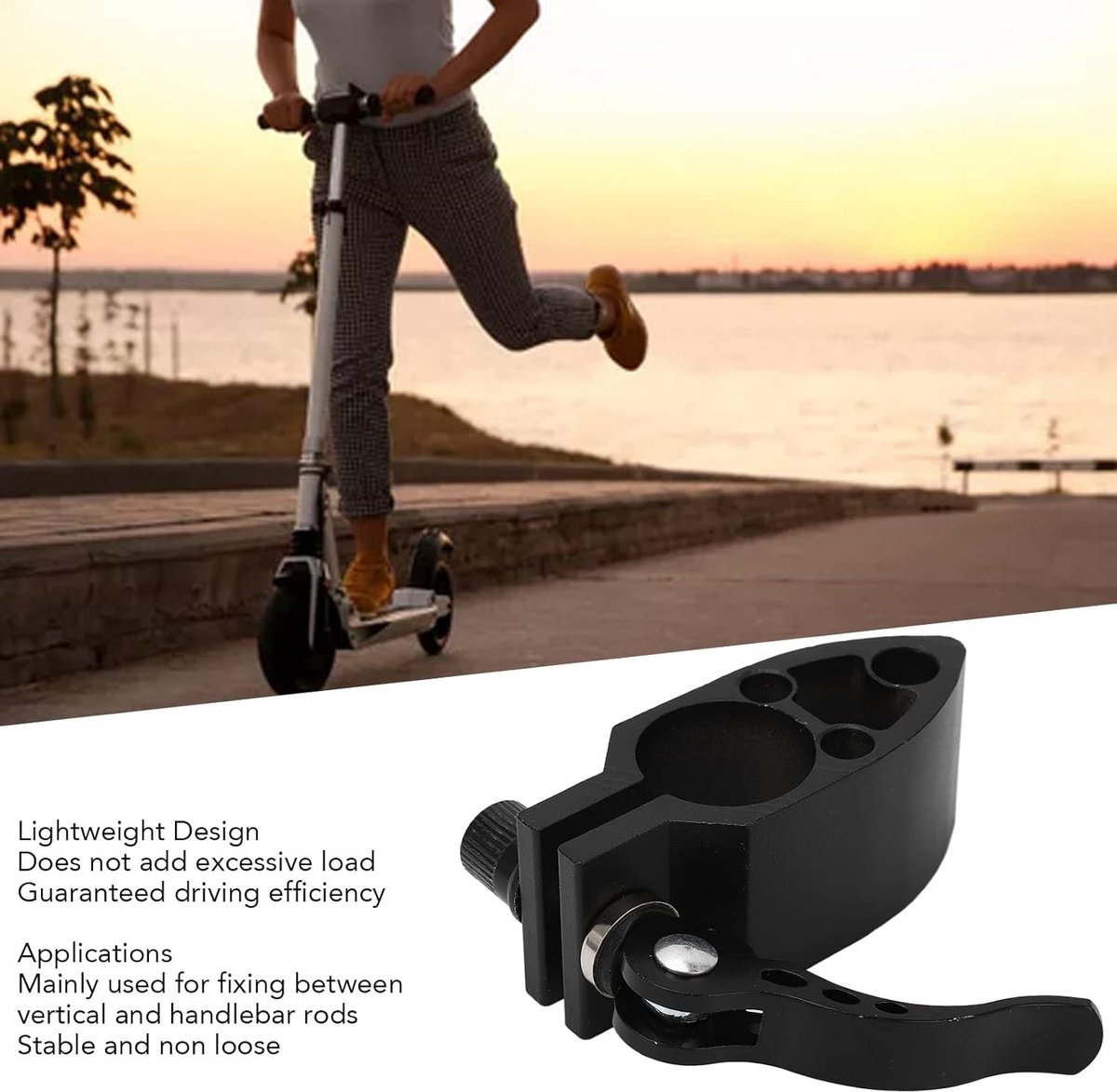 Robuste Aluminium Clamp voor Elektrische Scooter - Slot - 10 Inch Vouwbare Clamp met Verticale Stang voor Stuurstang Buitenspeelvoertuigaccessoire kopen online