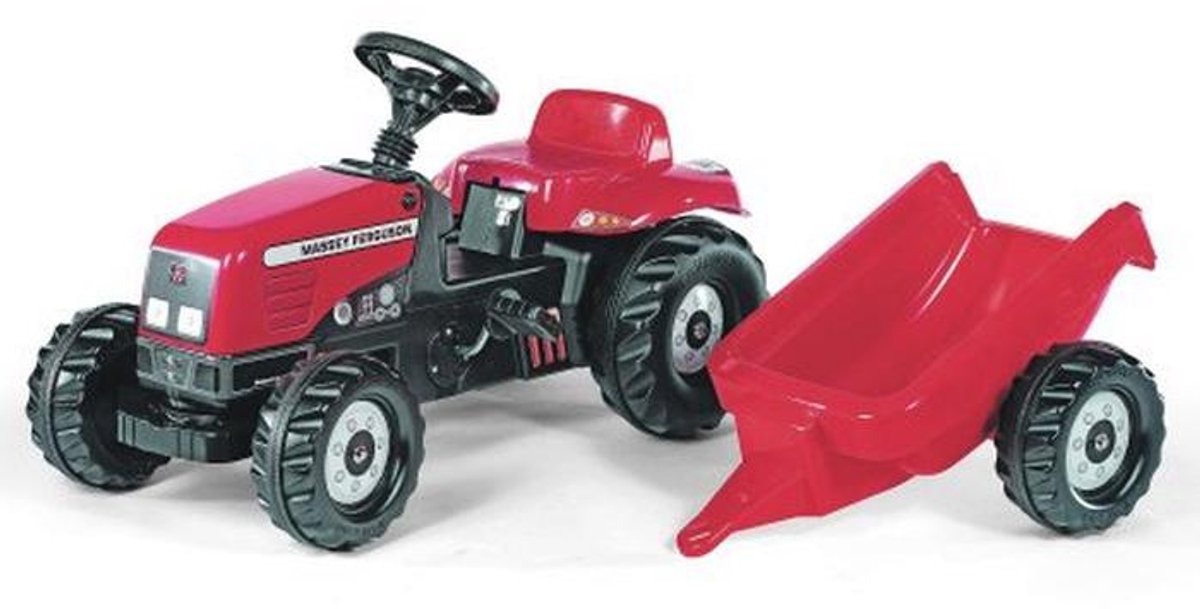 rolly toys S2601230 Massey Ferguson Tractor en Aanhangwagen, Rood/Zwart, 012305 Speelgoedkruiwagen kopen online