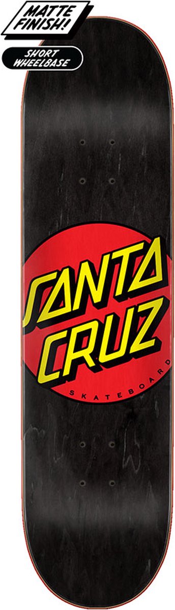 santa cruz classic dot 8 25 skateboard deck black