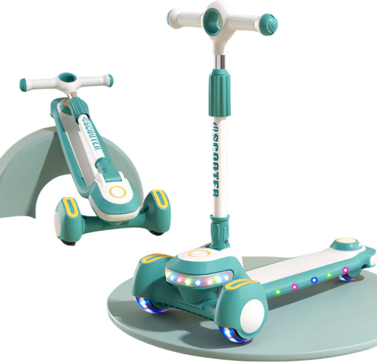 Scooter – Kinderstep Groen – 3 Wielen – Met Muziek en LED Verlichting – Voor Kinderen 3-8 Jaar Step kopen online