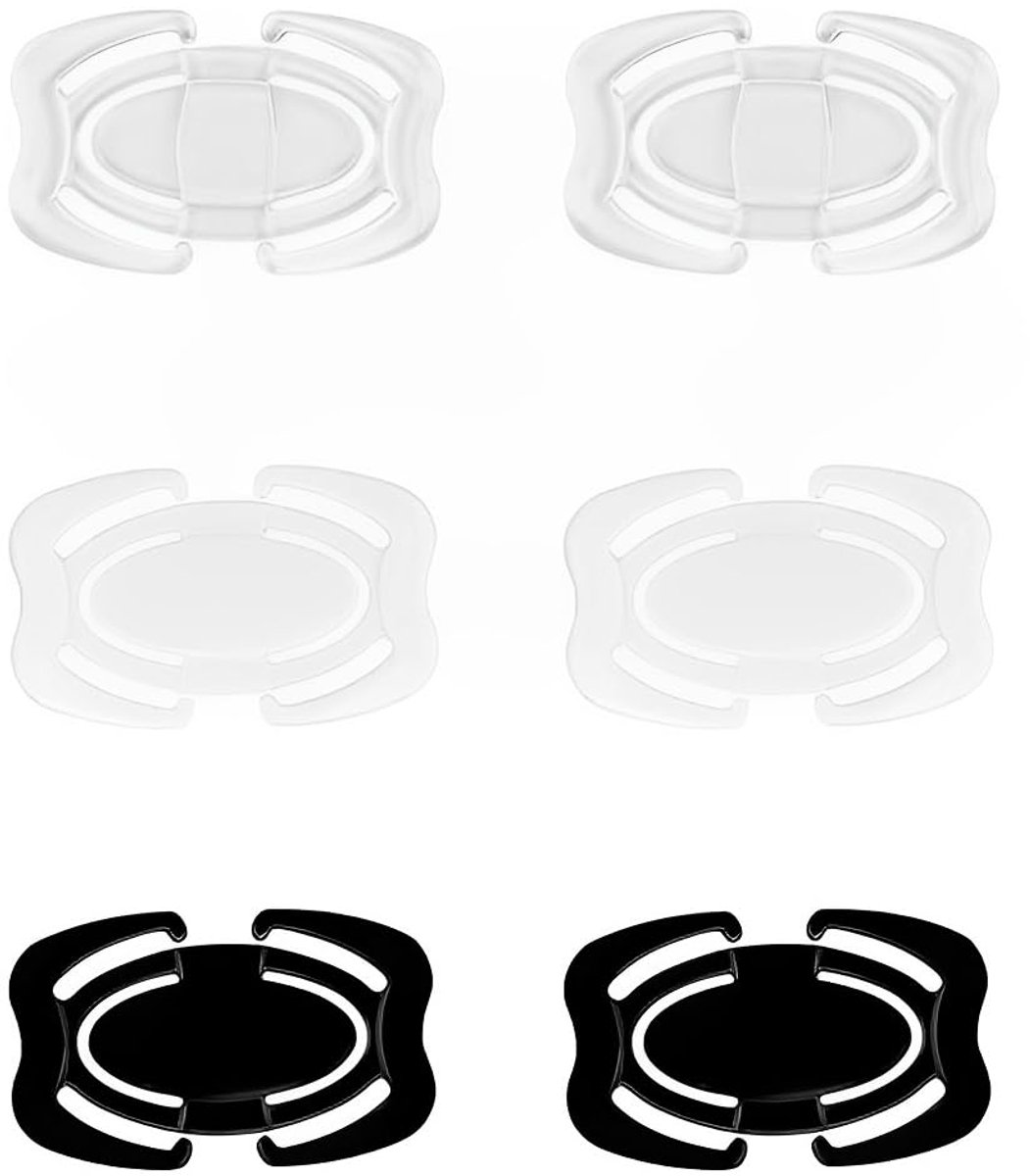 Set of 6 oval cross shaped bra clips for wedding dresses, sports and fitness. Prevents slipping. Colours white black transparent Skateonderdeel kopen online