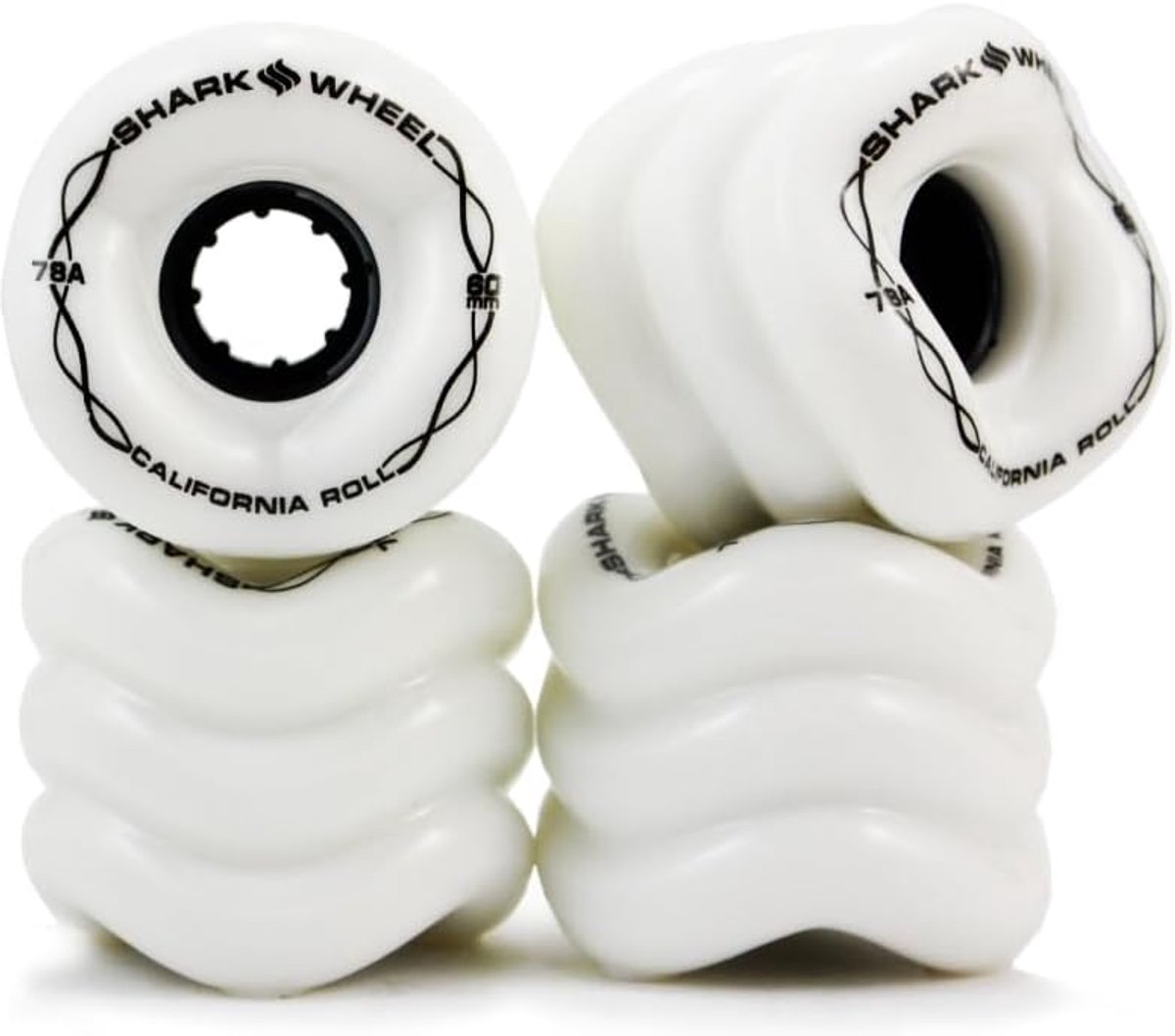 Shark Wheel 60mm Longboard Cruising Wheels, DNA Formula, Set of 4 Wheels - Longboard wielen Wit Skateonderdeel kopen online