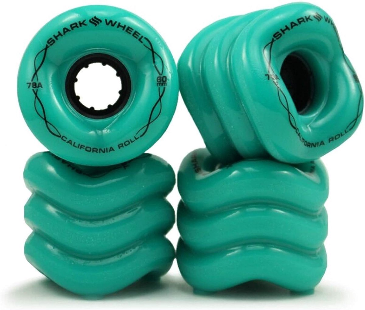 Shark Wheel 60mm Longboard Cruising Wielen turquoise, DNA Formula, Set van 4 Wielen Skateonderdeel kopen online