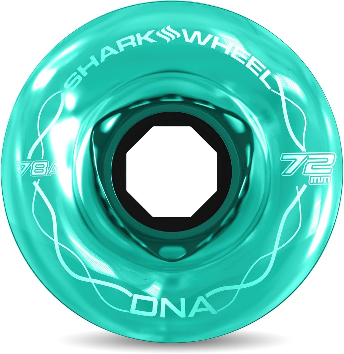 Shark Wheel 72mm Longboard Cruising Wheels, DNA Formula, Set of 4 Wheels - Longboard wielen Transparent Emerald Skateonderdeel kopen online