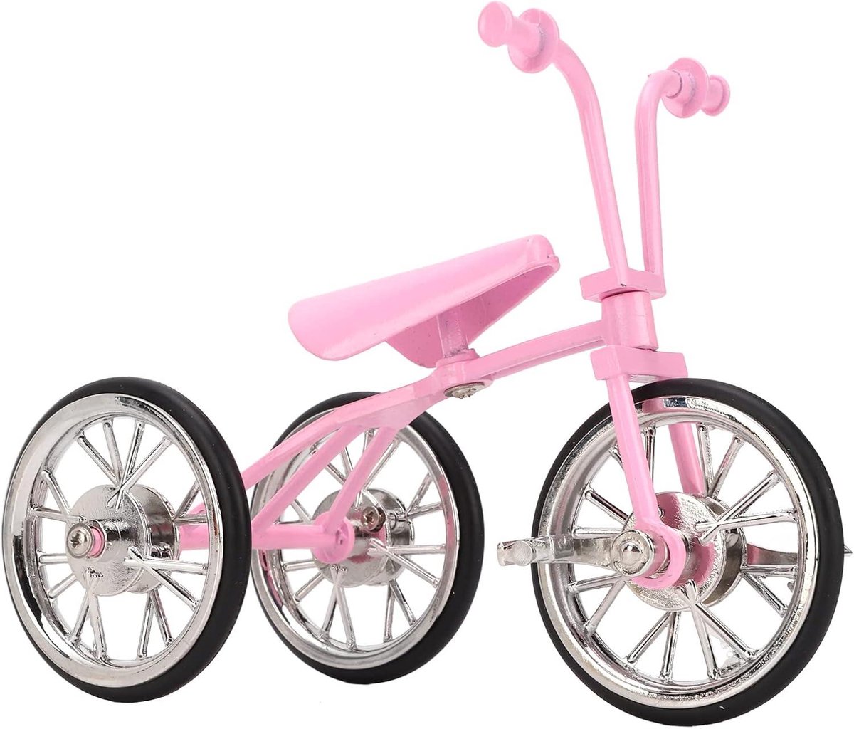 "Smoakez - Miniatuur Driewieler Poppenhuis Kinderkamer Speelgoed - Roze Driewieler Ornament" Driewieler kopen online