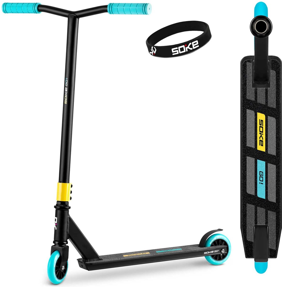 SOKE GO! Stuntstep in Geel en Blauw – Duurzaam en Kleurig Step kopen online