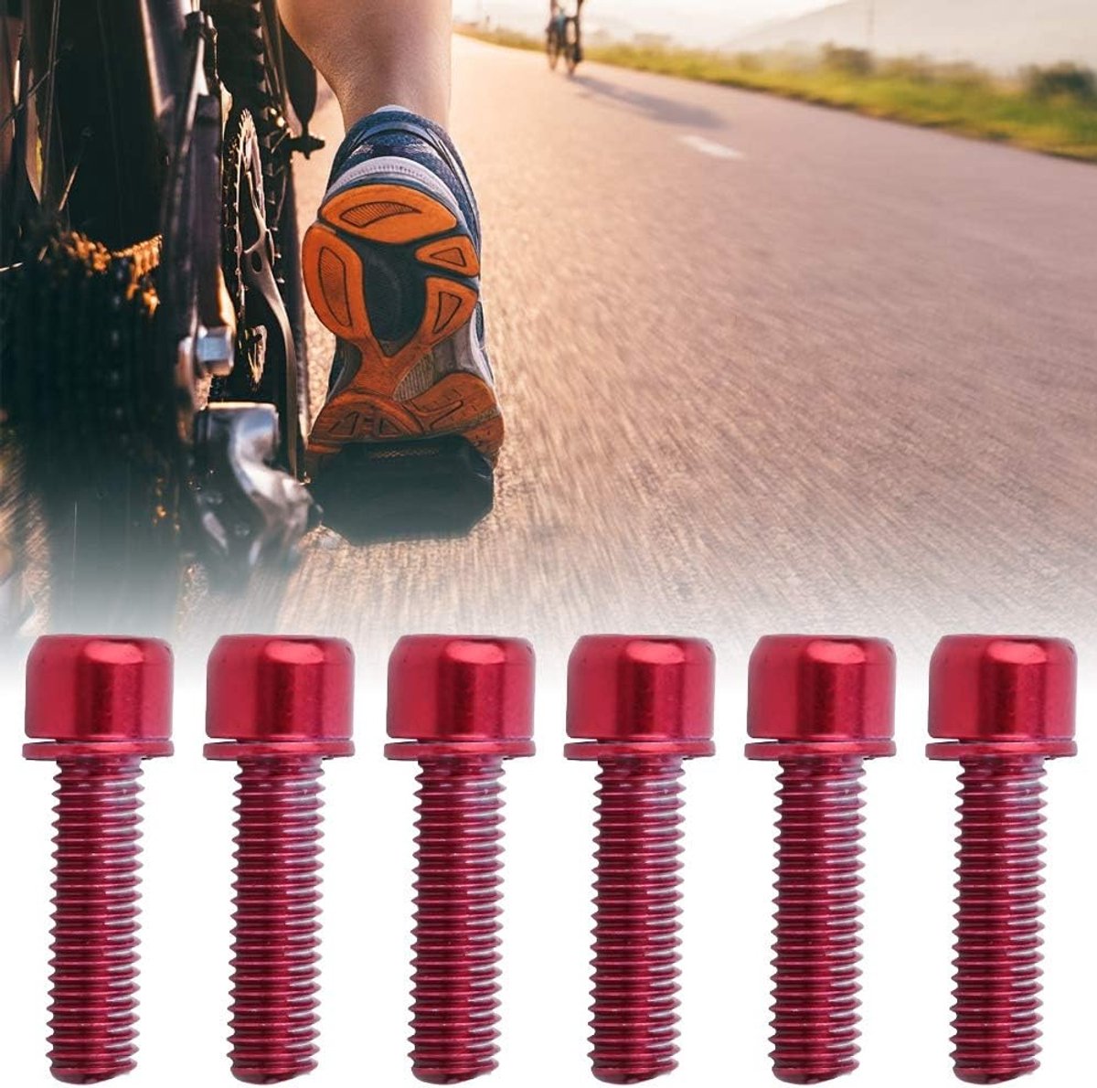 stem bolts m5x18mm alloy bicycle stem screw hex screw stem parts voor fietsen rood