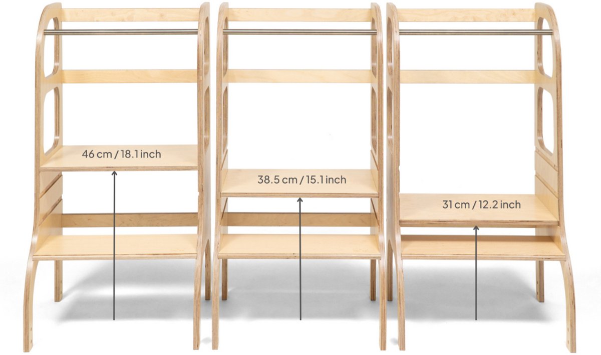step up verstelbare hoogte helpertoren grijs