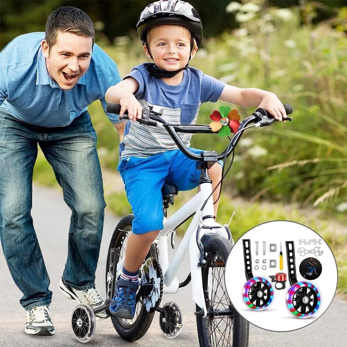 Steunwielen voor kinderfiets - Hulpwielen voor volwassenen - Fietssteunwielen in het zwart Kinderfiets kopen online