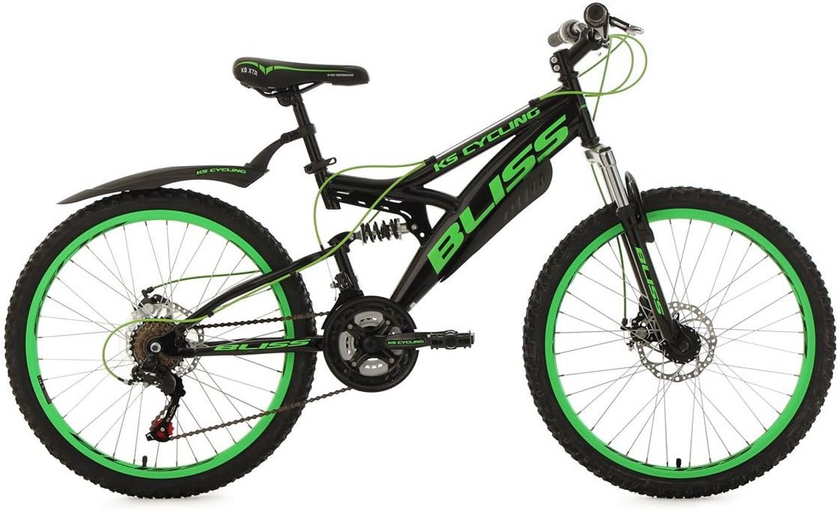 Stoere 24 inch Fully Mountainbike voor Kinderen en Jeugd met 18 Versnellingen Kinderfiets kopen online