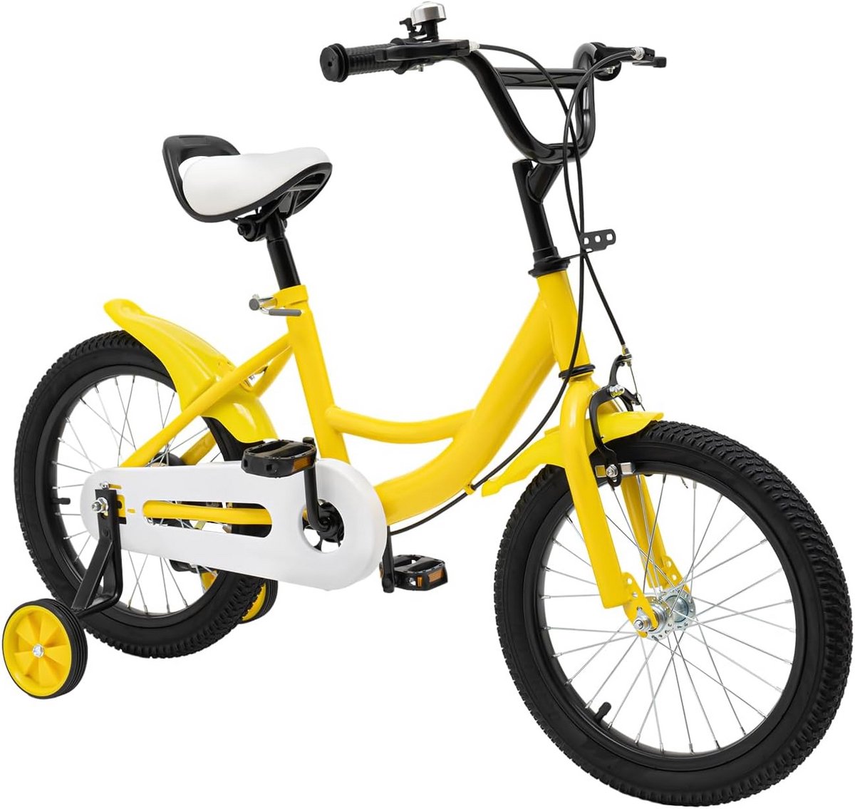 Stoere Kinderfiets 16 Inch Geel - Geschikt voor Jongens en Meisjes (4-8 Jaar) Kinderfiets kopen online