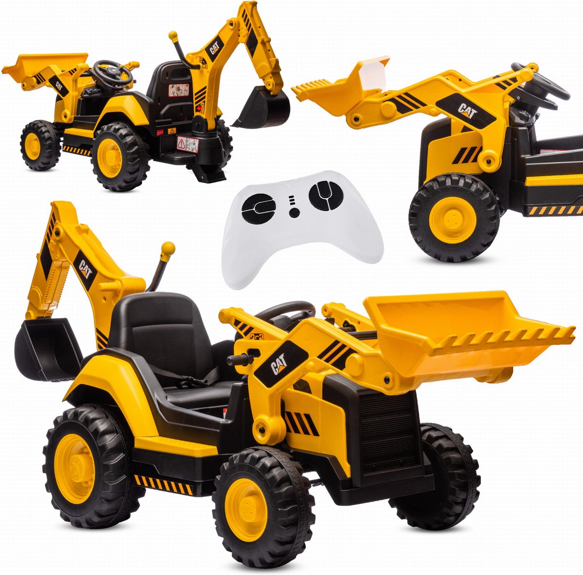 sun baby graafmachine en bouwlader vanaf 3 jaar elektrische graafmachine en lader met mp3 speler afstandsbediening claxon motorgeluid