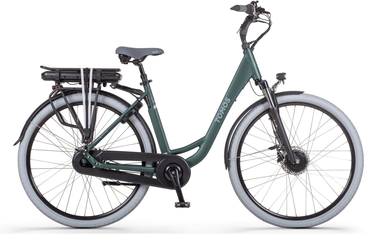 Tomos EB 07 - Elektrische Fiets - Mat Groen - 28 inch - 55 cm - Accu 522Wh - 250W Ananda Voorwielmotor - Shimano Nexus 7 Versnellingen - Hydraulische Schijfremmen Fiets (elektrisch) kopen online