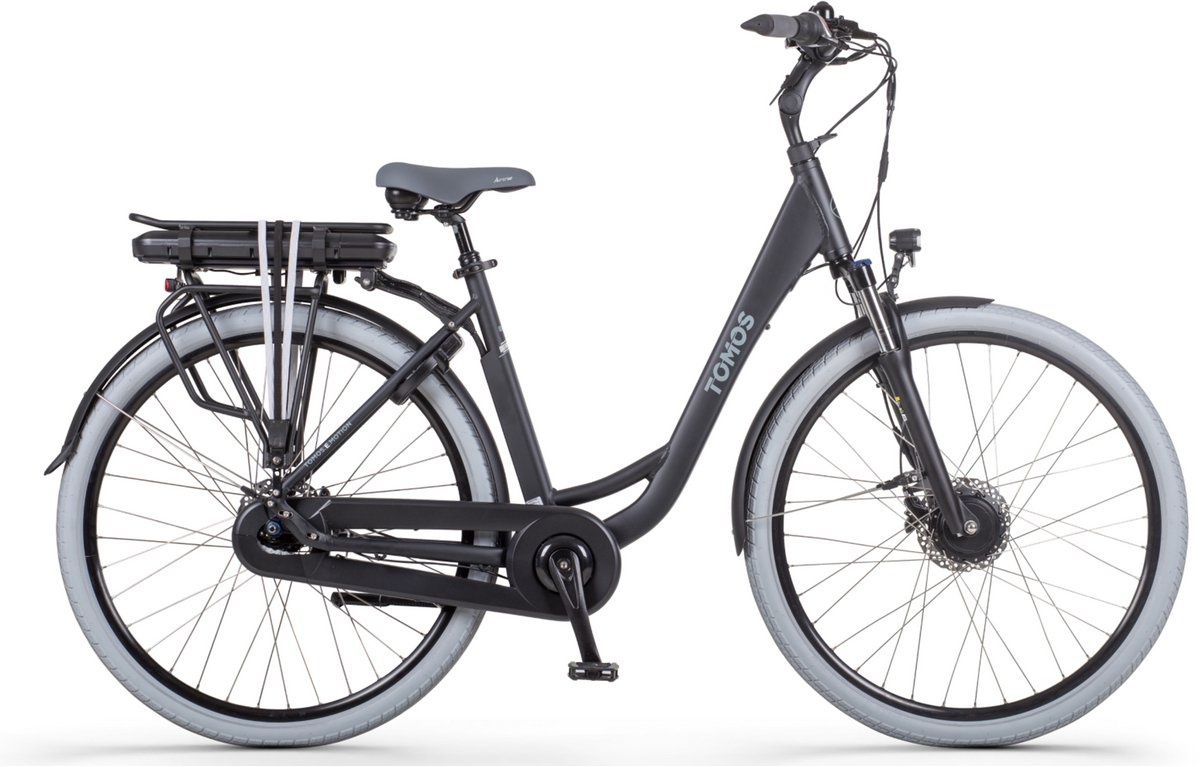 tomos eb 07 elektrische fiets mat zwart 28 inch 50 cm accu 522wh 250w ananda voorwielmotor shimano nexus 7 versnellingen hydraulische schijfremmen