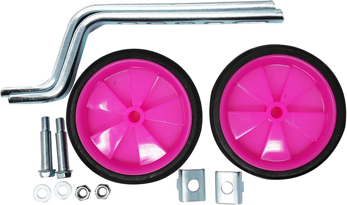 universele kinderfiets zijwieltjes stabilisatoren voor 12 tot 20 inch fietsen eenvoudig te monteren roze