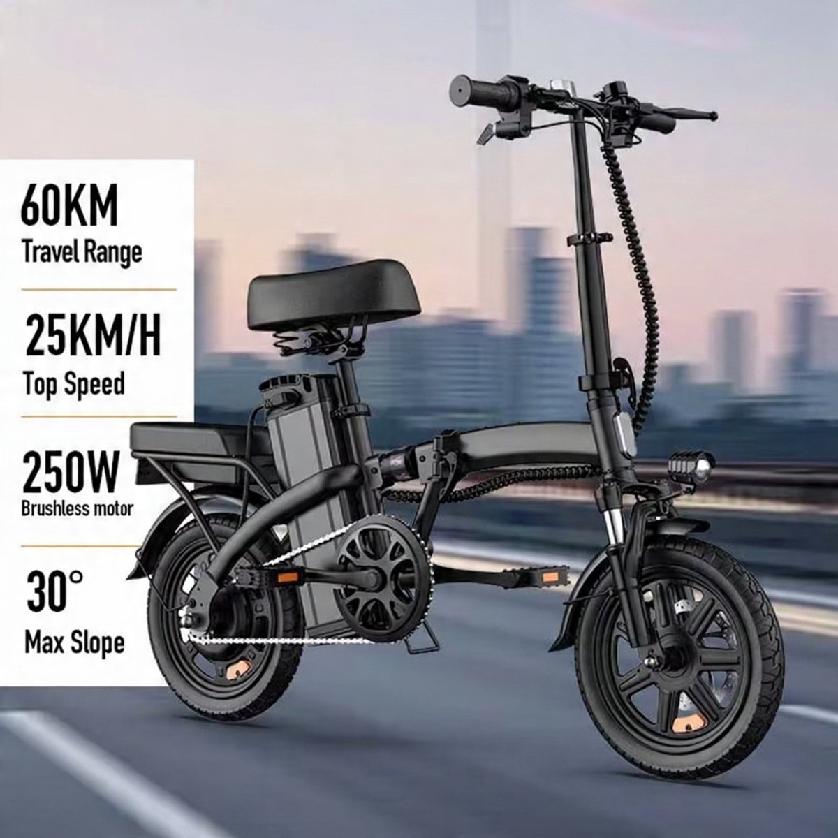 URILIFE F1L – 14" Opvouwbare Elektrische Fiets – 250W Motor – 48V 7.5Ah Accu – Compacte Stads E-Bike Fiets (elektrisch) kopen online