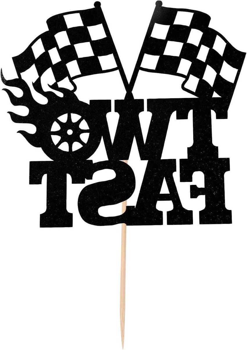 verjaardagstaartdecoraties racevlag flash 2e verjaardag jongens meisjes