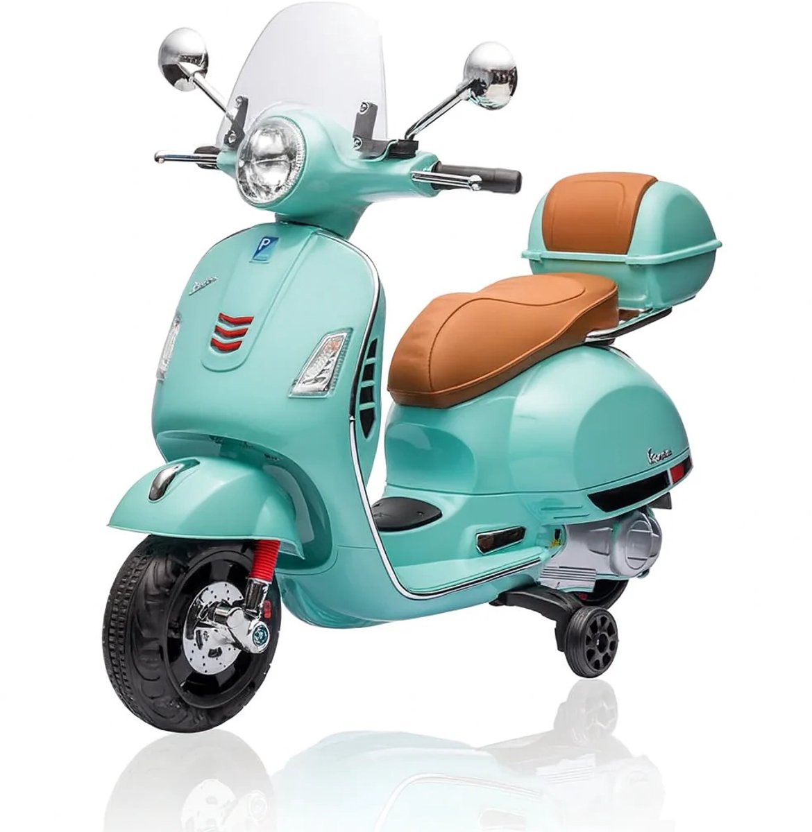 Vespa GTS | Elektrische Kinderscooter - 12V - Lederen zitting - Turquoise Accuvoertuig kopen online