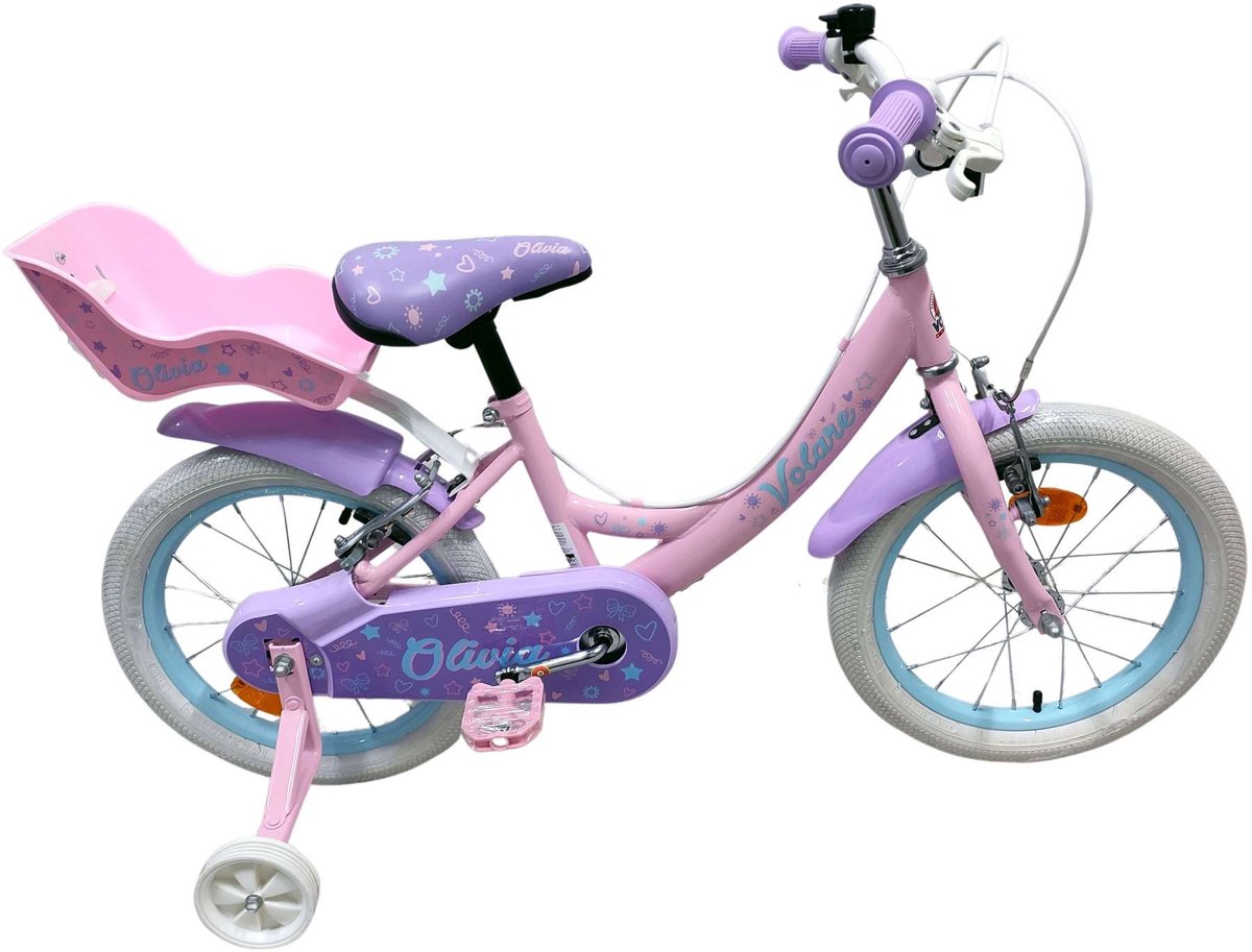 Volare Olivia Kinderfiets - Meisjes - 16 inch - Roze - Twee Handremmen Kinderfiets kopen online