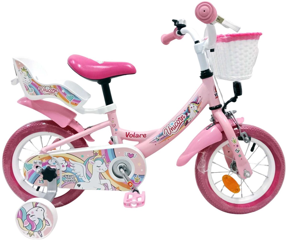 volare unicorn kinderfiets meisjes 12 inch roze