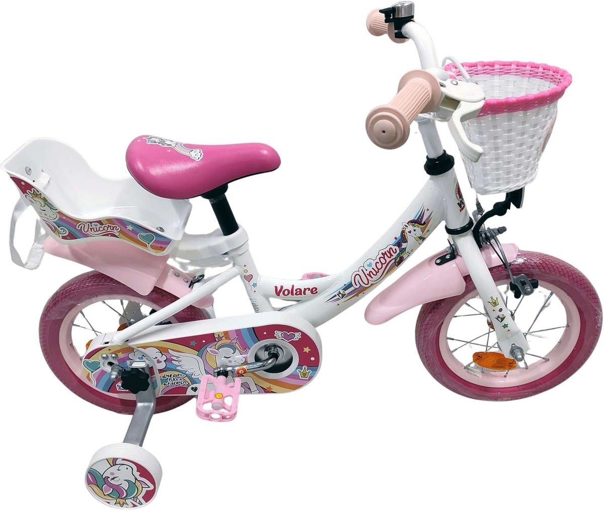 Volare Unicorn Kinderfiets - Meisjes - 12 inch - Wit Kinderfiets kopen online