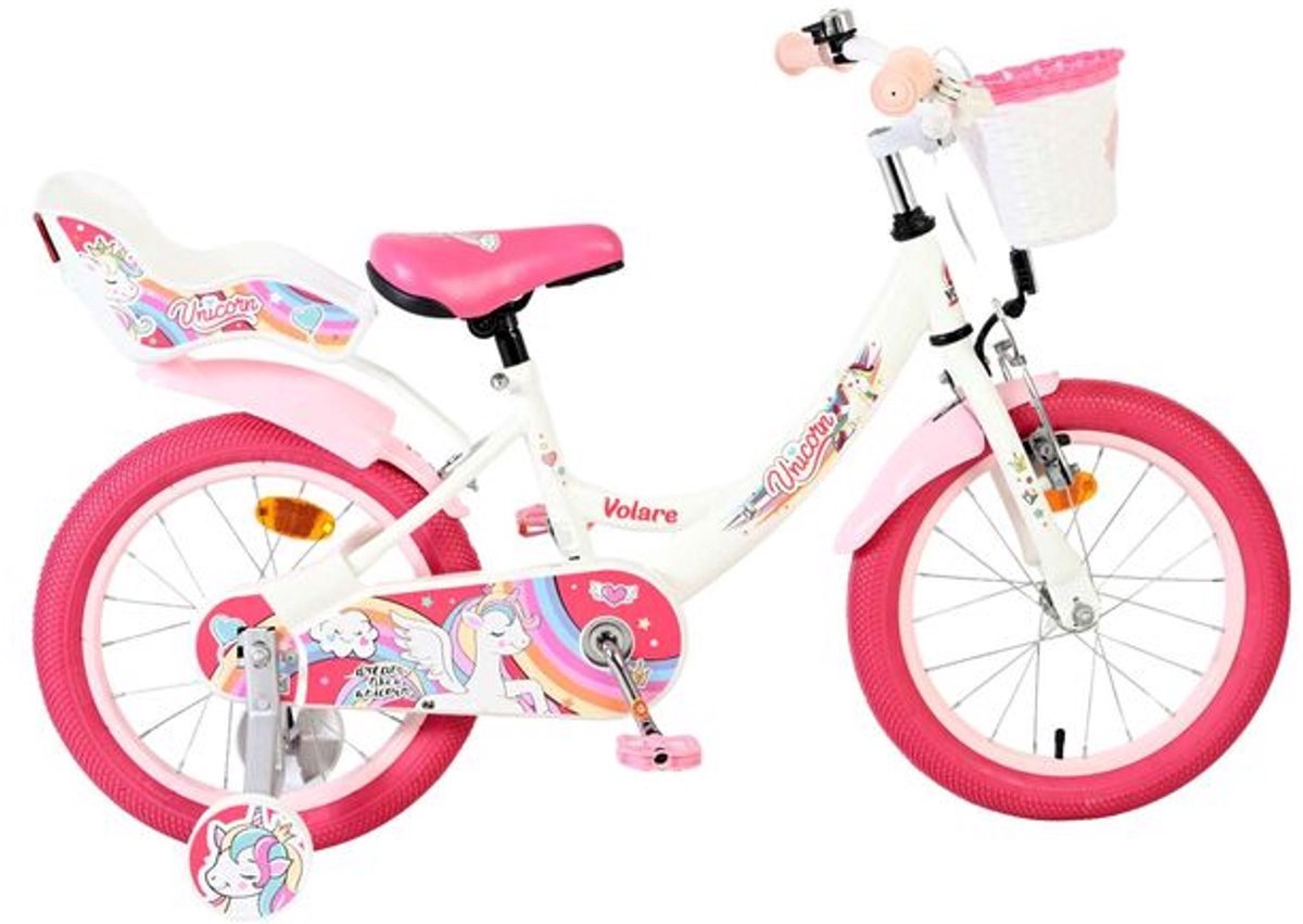 volare unicorn kinderfiets meisjes 16 inch wit