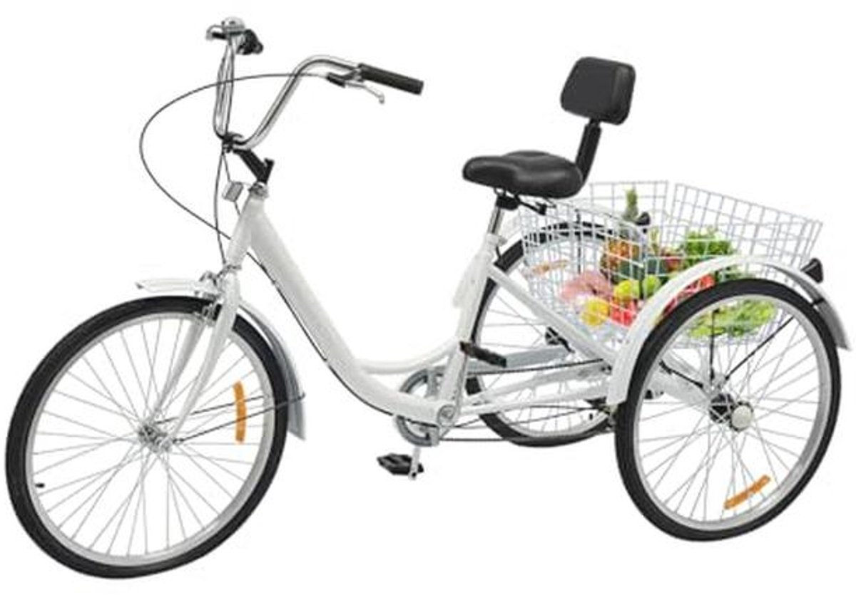 volwassen driewieler 24 inch met 6 versnellingen en mand