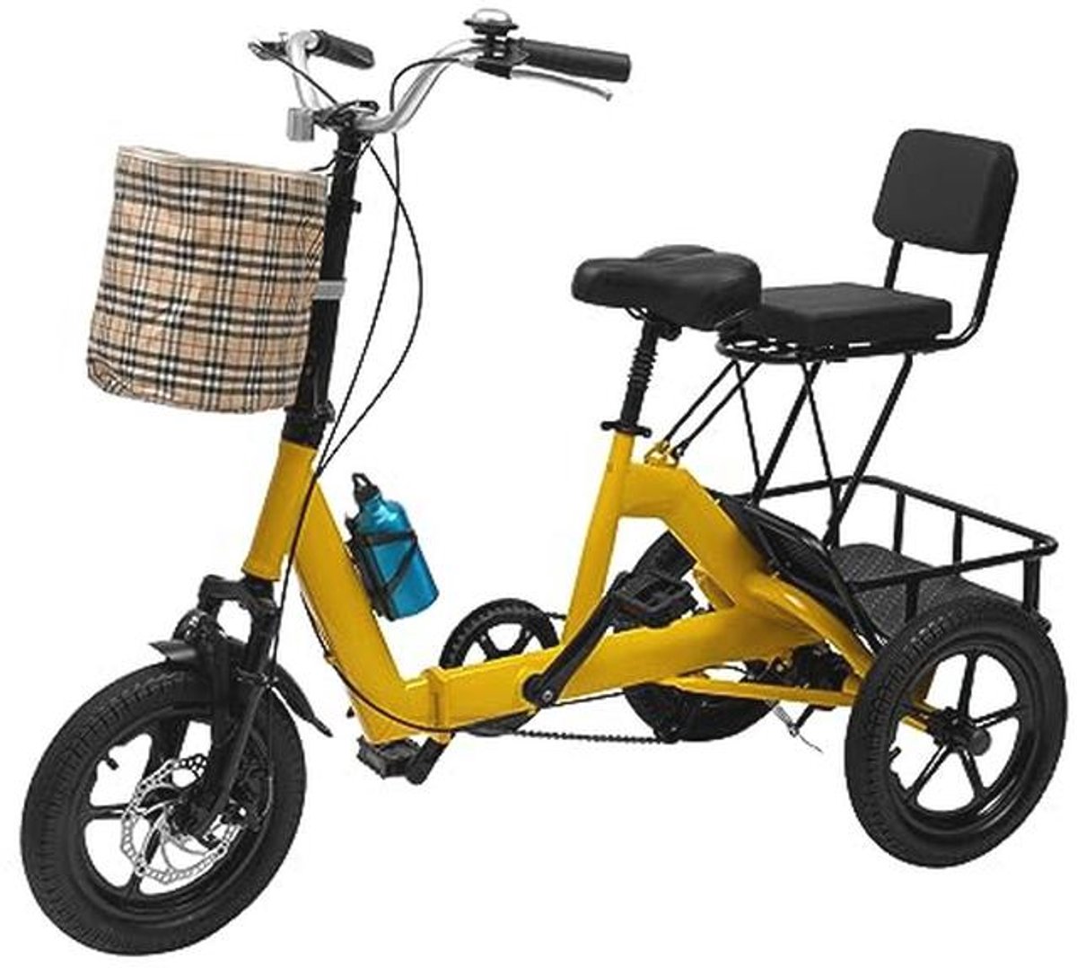 Vouwbare Driewieler voor Volwassenen met Mand en Rugleuning Driewieler kopen online