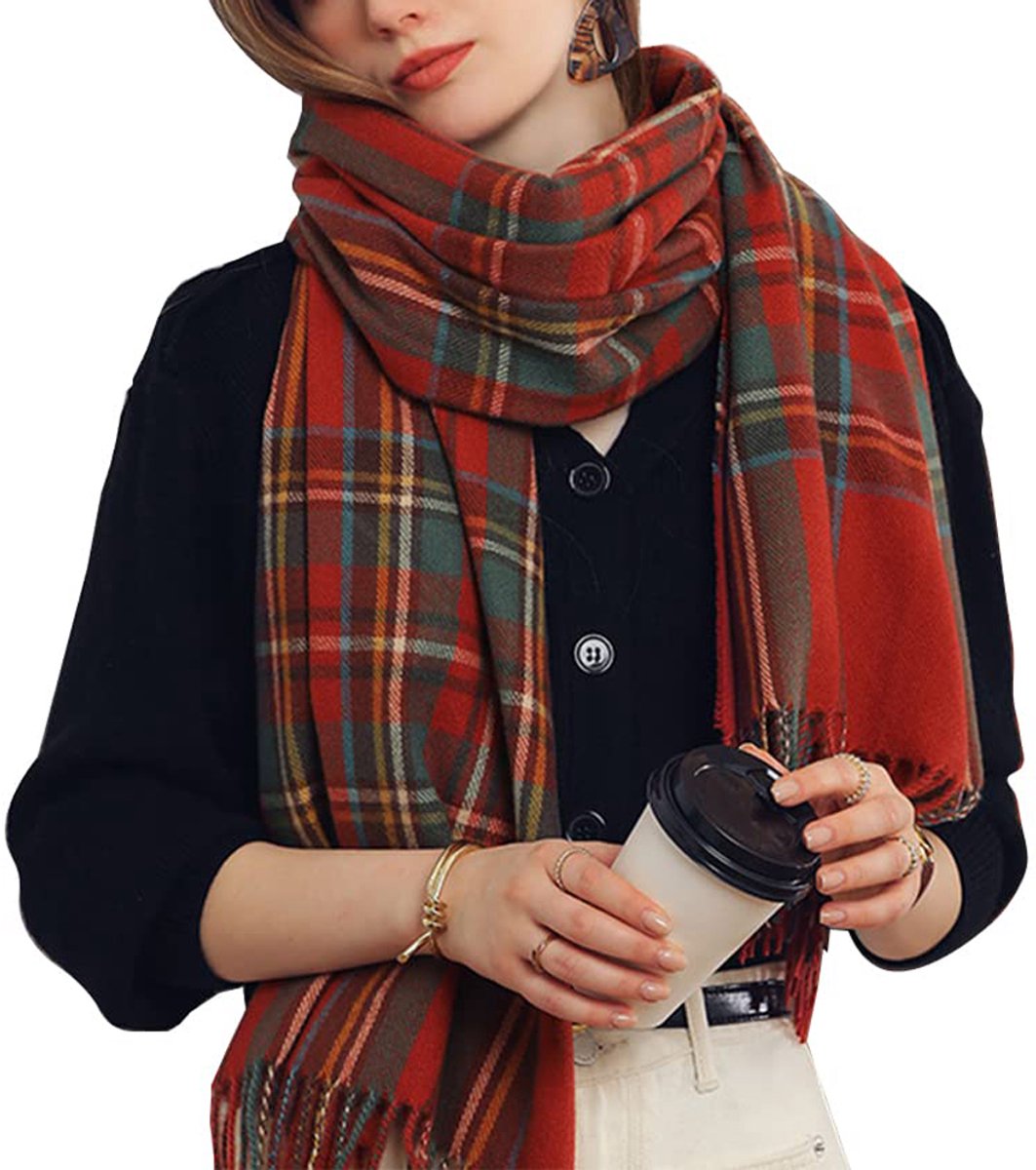 warme en zachte sjaals voor dames modieuze en veelzijdige sjaal gebreide dikke sjaal met kwastjes cadeau voor vrouwen en meisjes