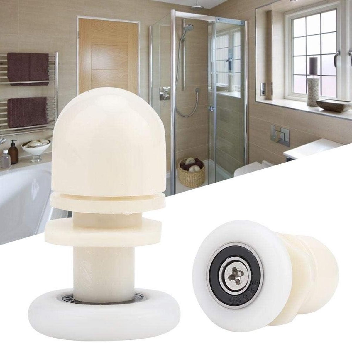 wiel voor schuifdeuren op rails geleidend en robuust voor binnenpaneel badkamerdeur