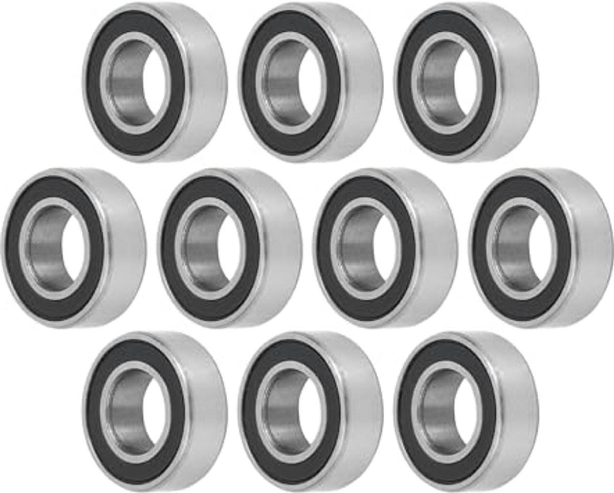 10pcs deep groove ball bearings MR8126-2RS P6 6x12 x 4mm lubricated ball bearings double rubber black silver scooter wheel skateboard item replacement Skateonderdeel kopen online