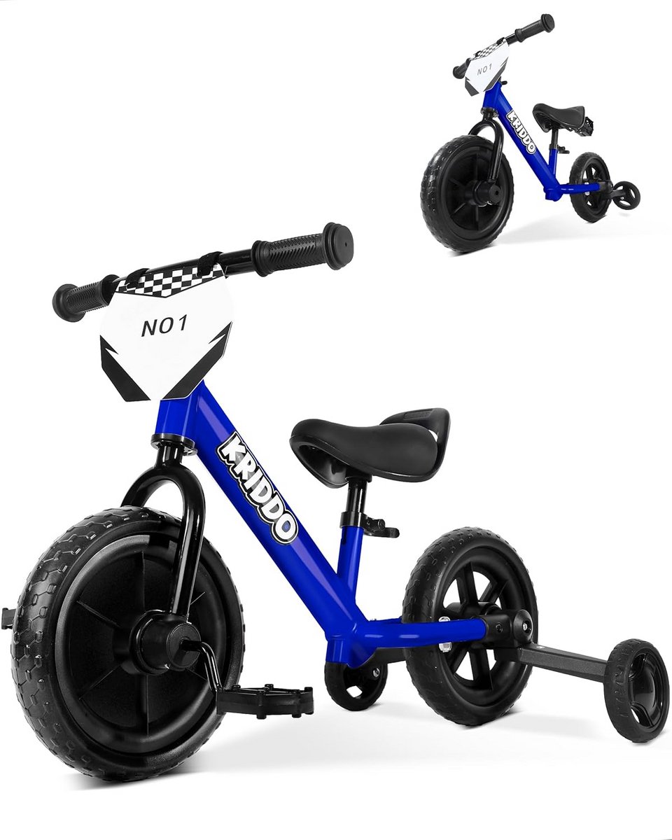 2-in-1 Loopfiets en Driewieler voor Peuters (18 Mnd - 3 Jaar) - Blauw Driewieler kopen online