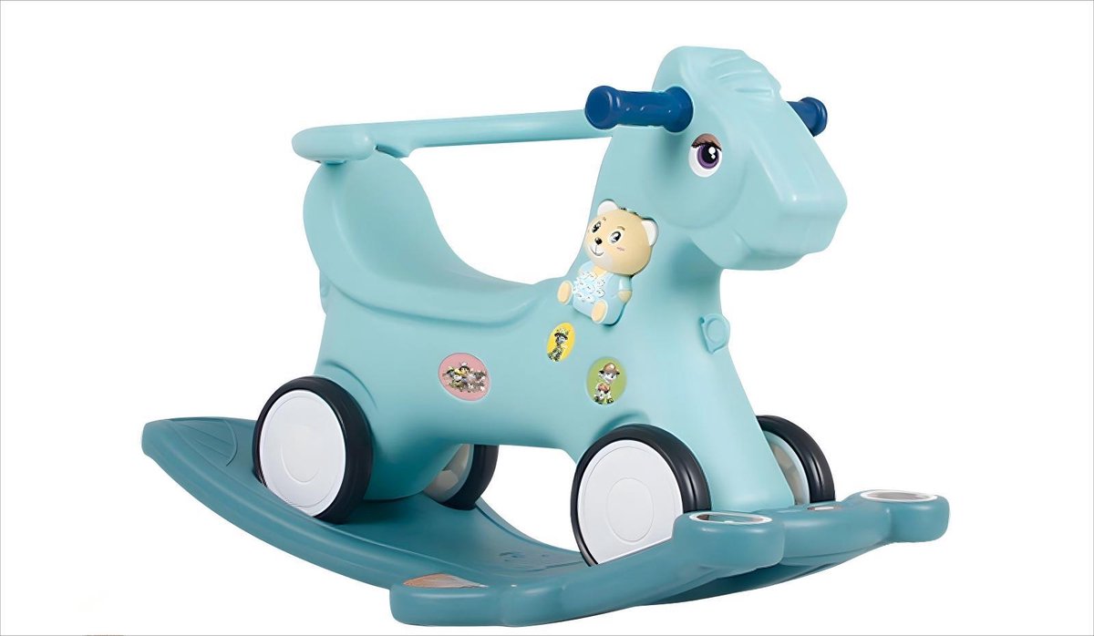 3-in-1 Hobbelpaard -baby-Loopfiets met Muziekmachine-4 Stille wielen voor jongens en meisjes 6-36 maanden-Wit Loopfiets kopen online