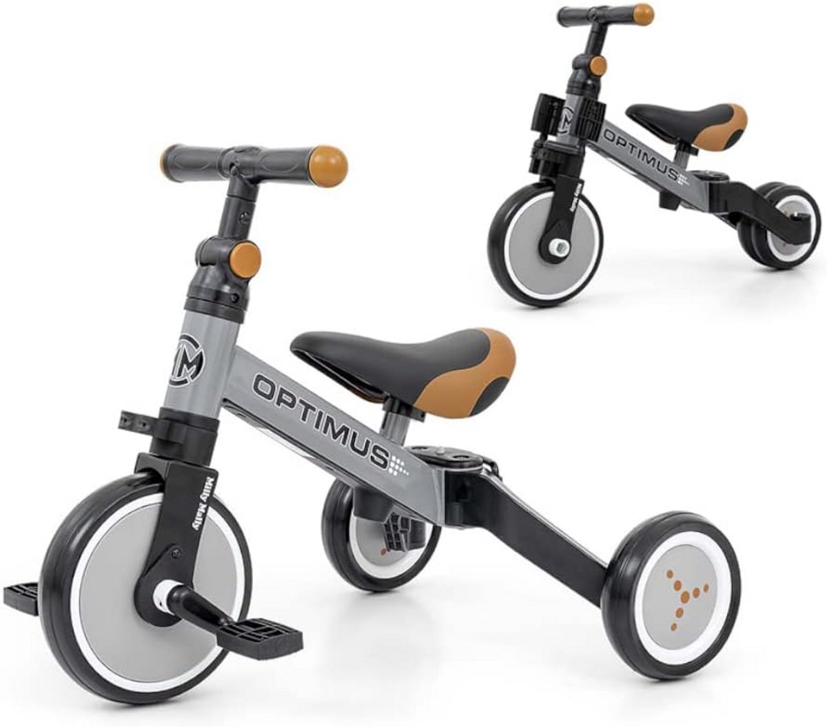 3 in 1 loopfiets driewieler voor kinderen vanaf 1 jaar met pedalen en loopfunctie unisex