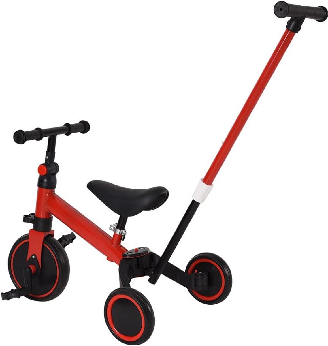 3 in 1 loopfiets en driewieler voor baby s en peuters rood