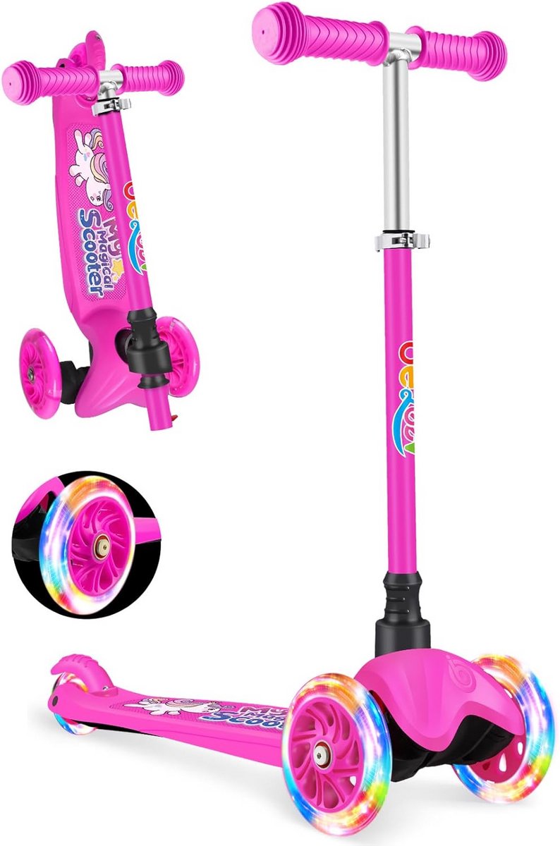 3-Wielige Loopfiets voor Kinderen van 2 tot 6 Jaar met Lichtgevende Wielen en Verstelbare Hoogte Loopfiets kopen online