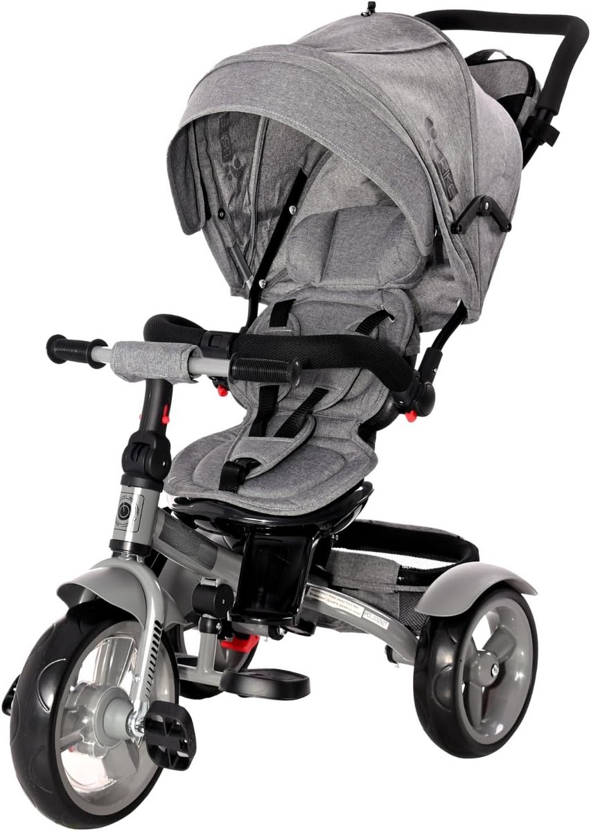 4 in 1 driewieler met duwstang en draaibare zitting voor peuters