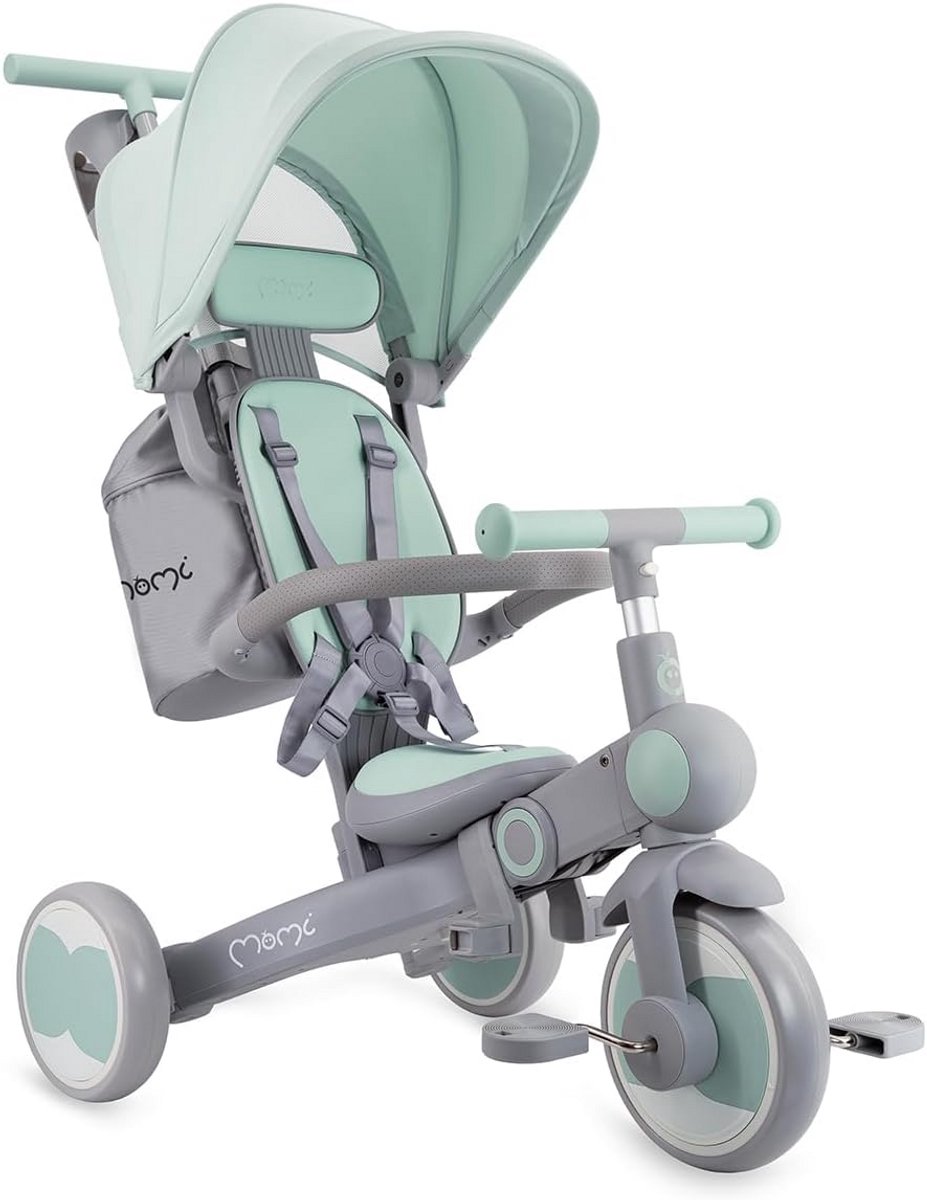 4-in-1 Driewieler voor Peuters met Zonnedak en Verstelbaar Stuur Driewieler kopen online