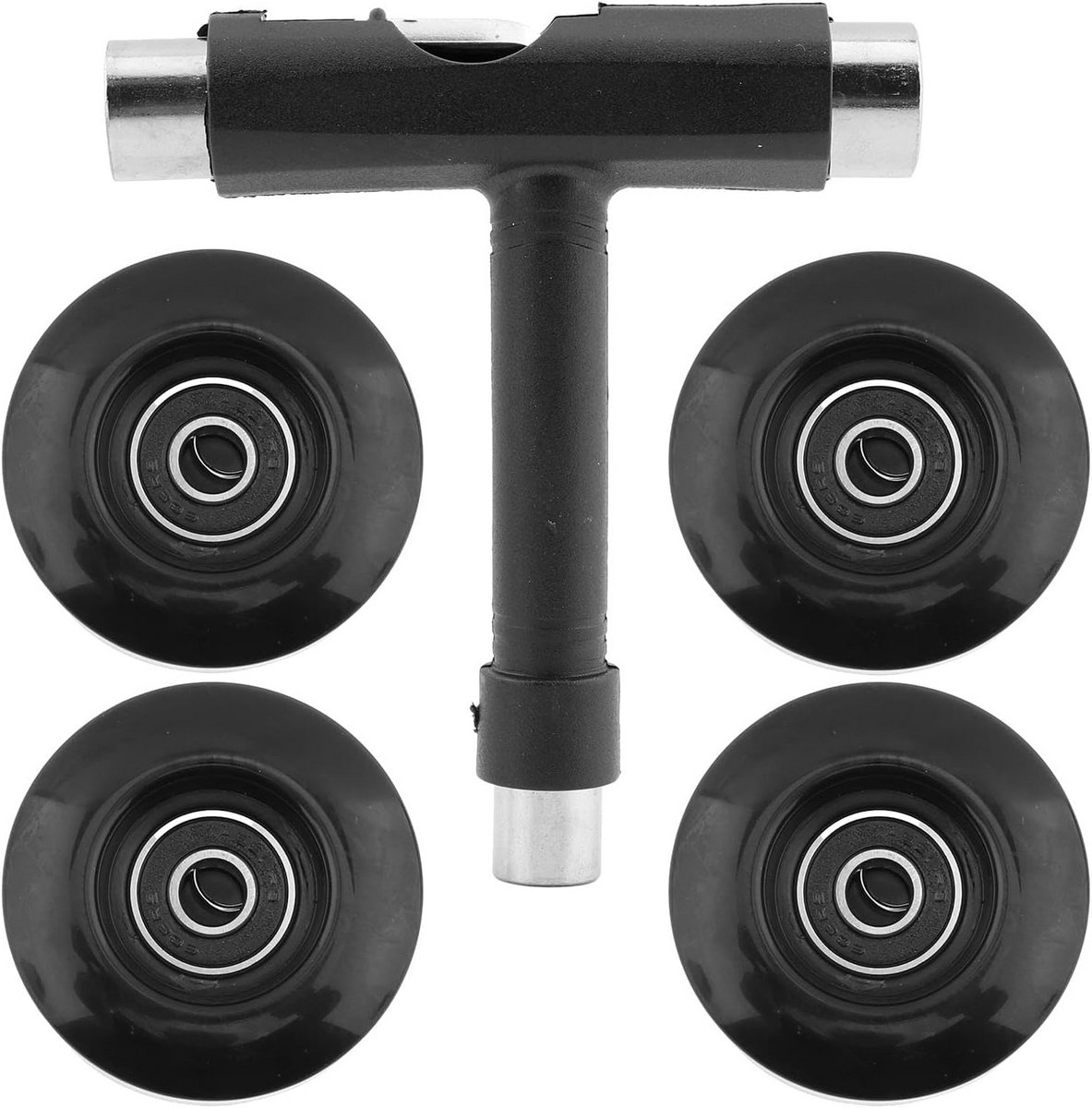 4x Stevige Skateboard Wielen Set 55mm PU 80A Inclusief Lagers en Gereedschap Skateonderdeel kopen online