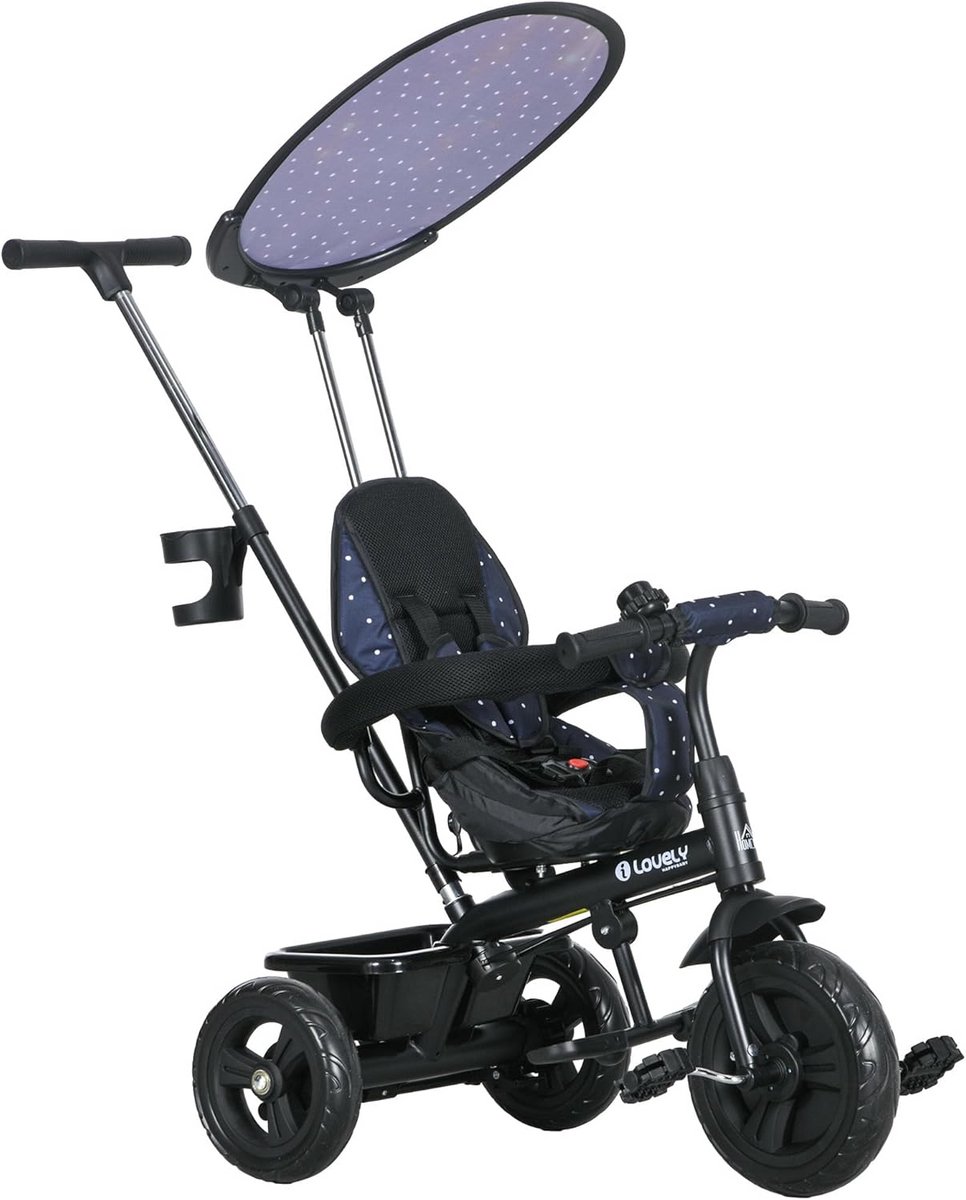 6-in-1 Loopfiets en Kinderdriewieler met Zonnedak en Duwstang voor 1-5 Jaar Driewieler kopen online